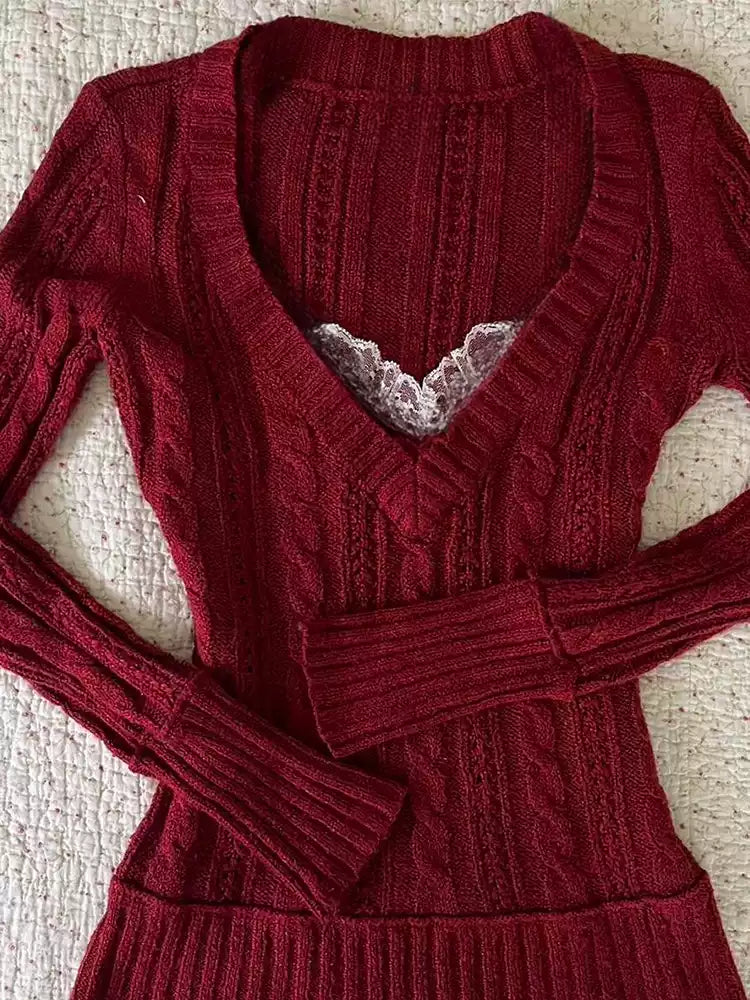 retro red sweater