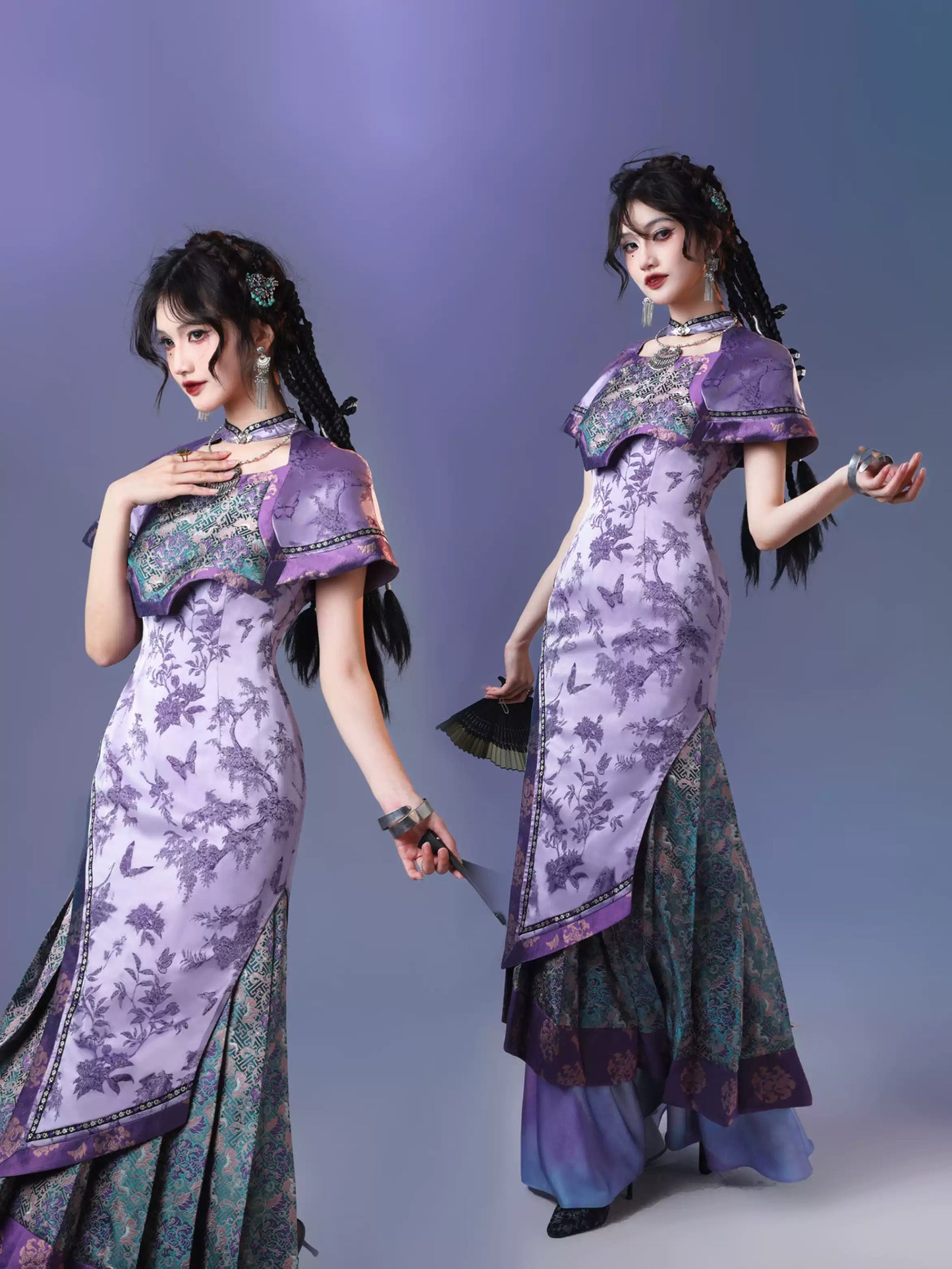 Purple Horse Face Long Dress