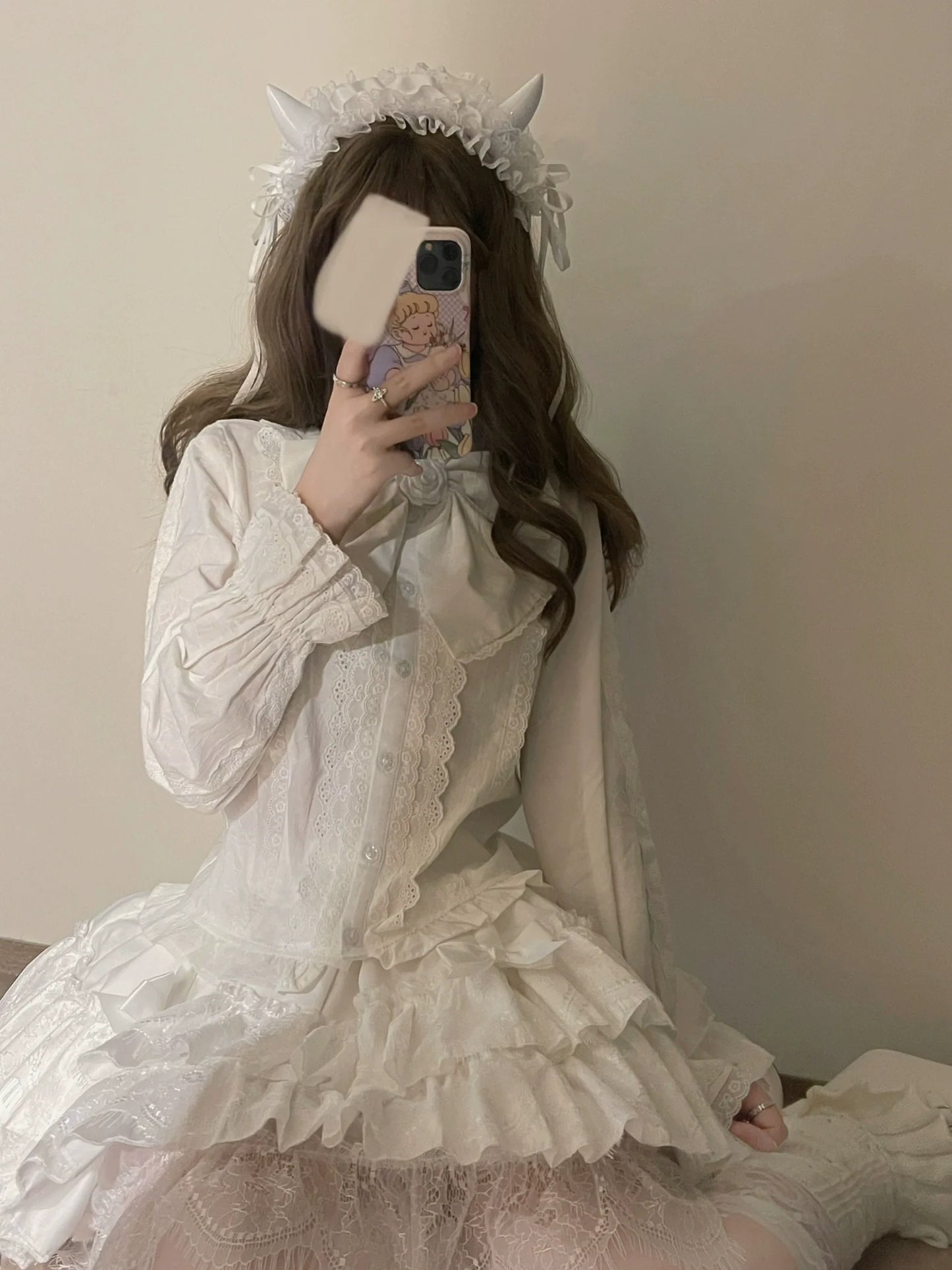 Kawaii Lolita Blouse Soft Girl Bubble Puff Sleeve