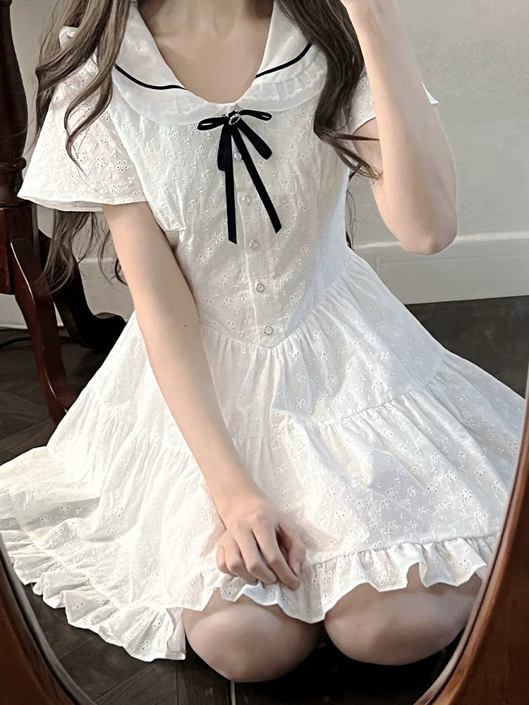 LaLa Sauce Hayakawa Yuki Original Design Lace-Up Dress: Sweet “First Love” Cute Japanese Soft-Girl One-Piece Dress, New Arrival