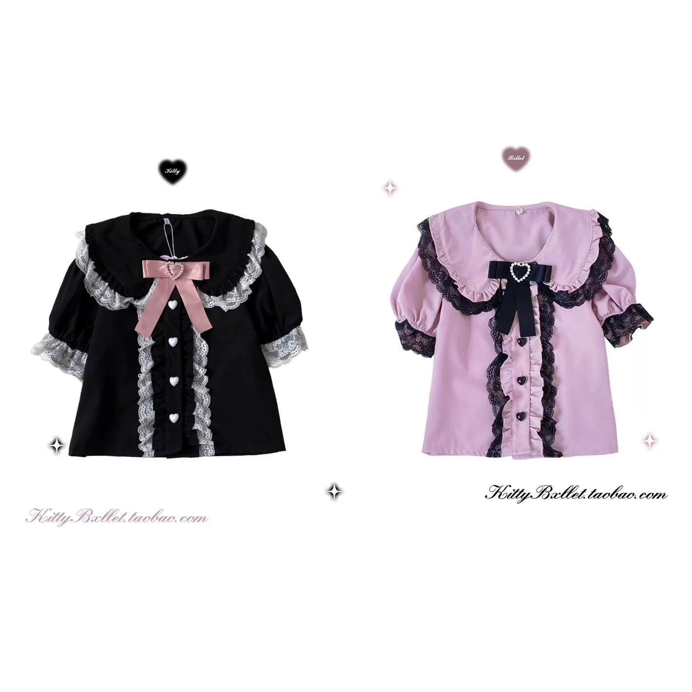 KittyBxllet Original “Love Craft” Lace-Style Mass-Produced Sweet-and-Cool Shirt