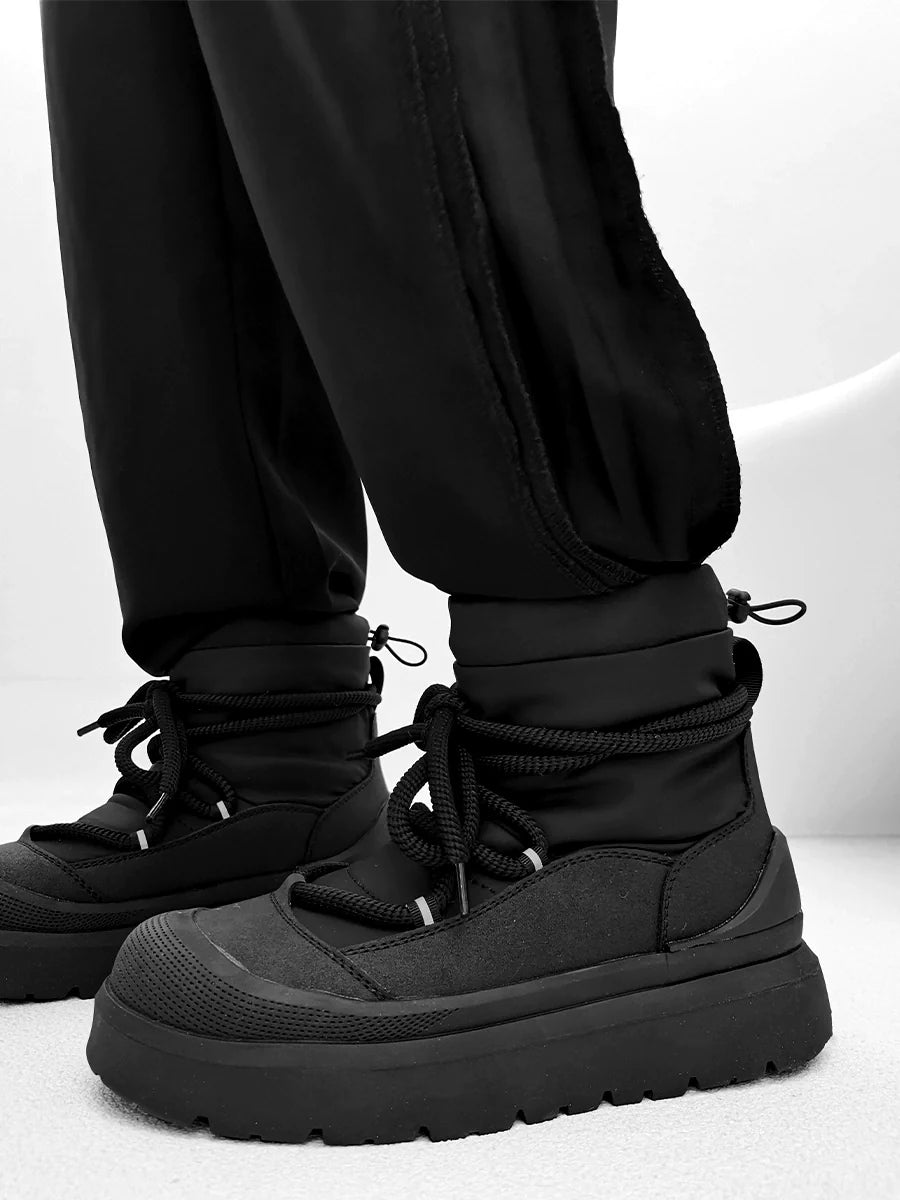 Black Chunky Platform Winter Boots