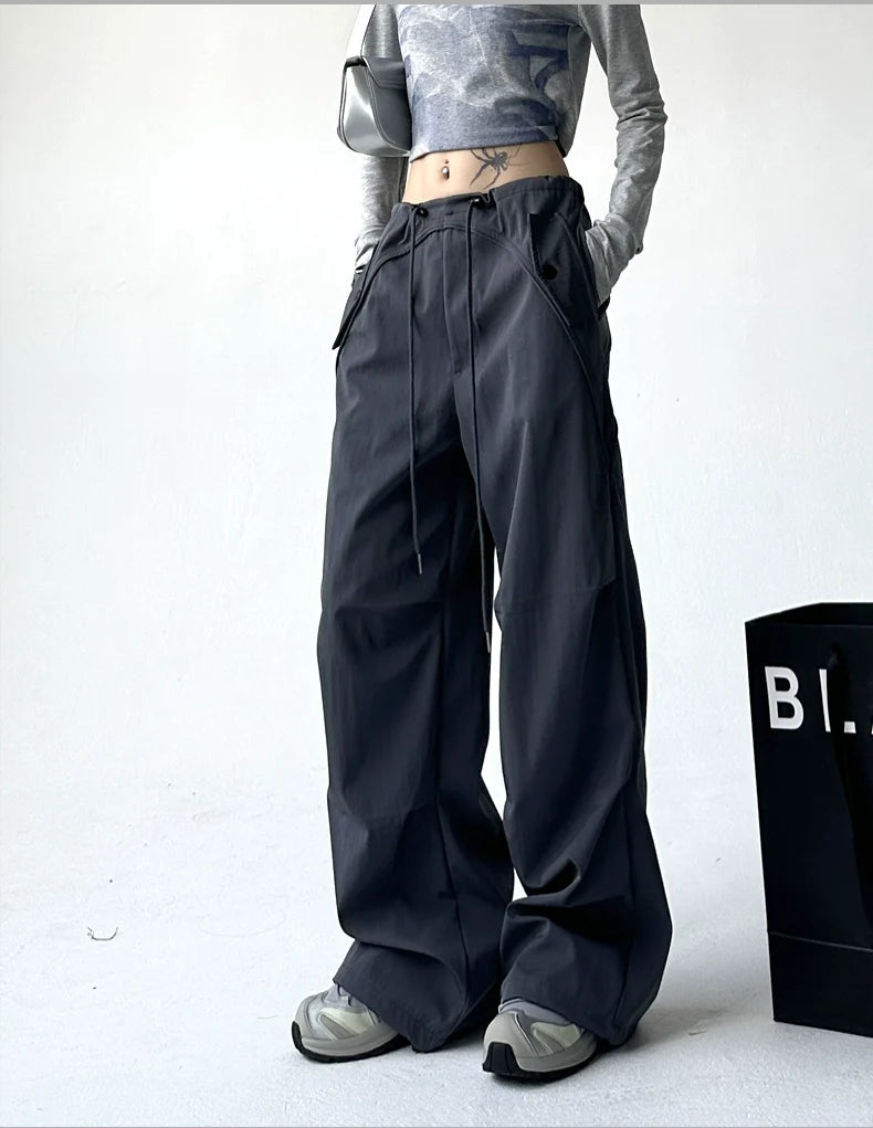 Utility Pocket Wide-Leg Trousers