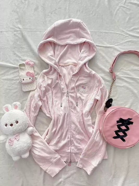 soft girl cute kitten hooded sweatshirt