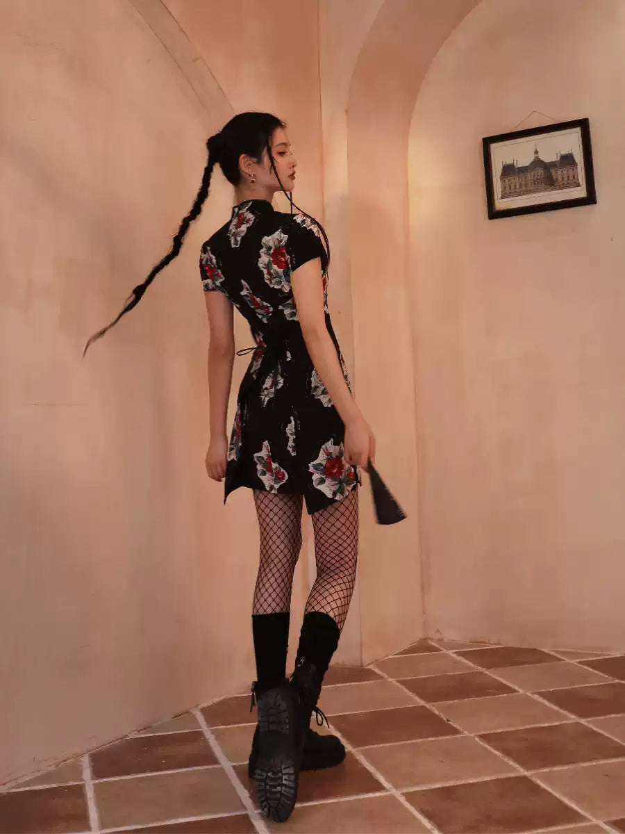 Torn Rose Cheongsam Dress