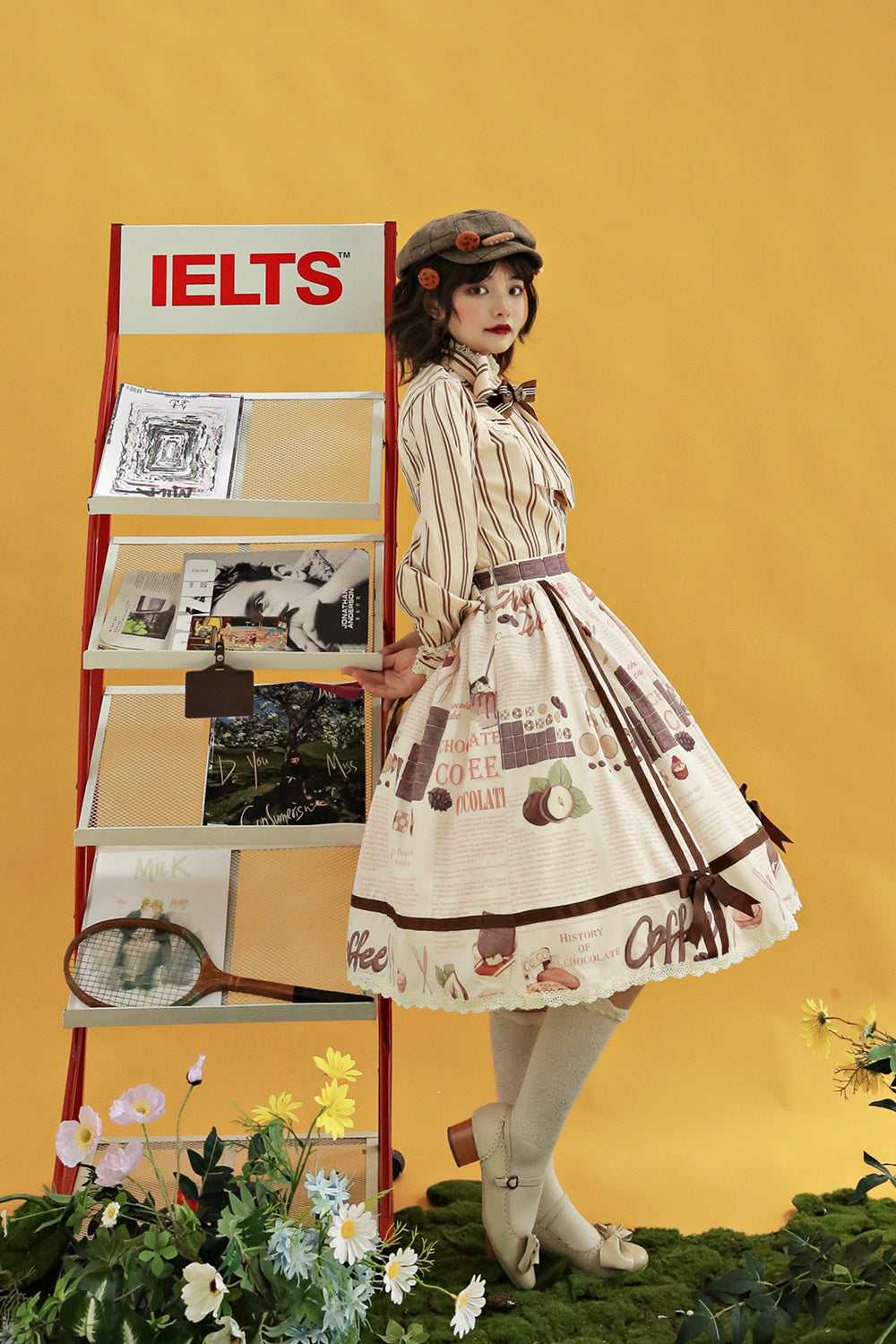 Chocolate Daily Light Sweet Stripe Lolita Blouse