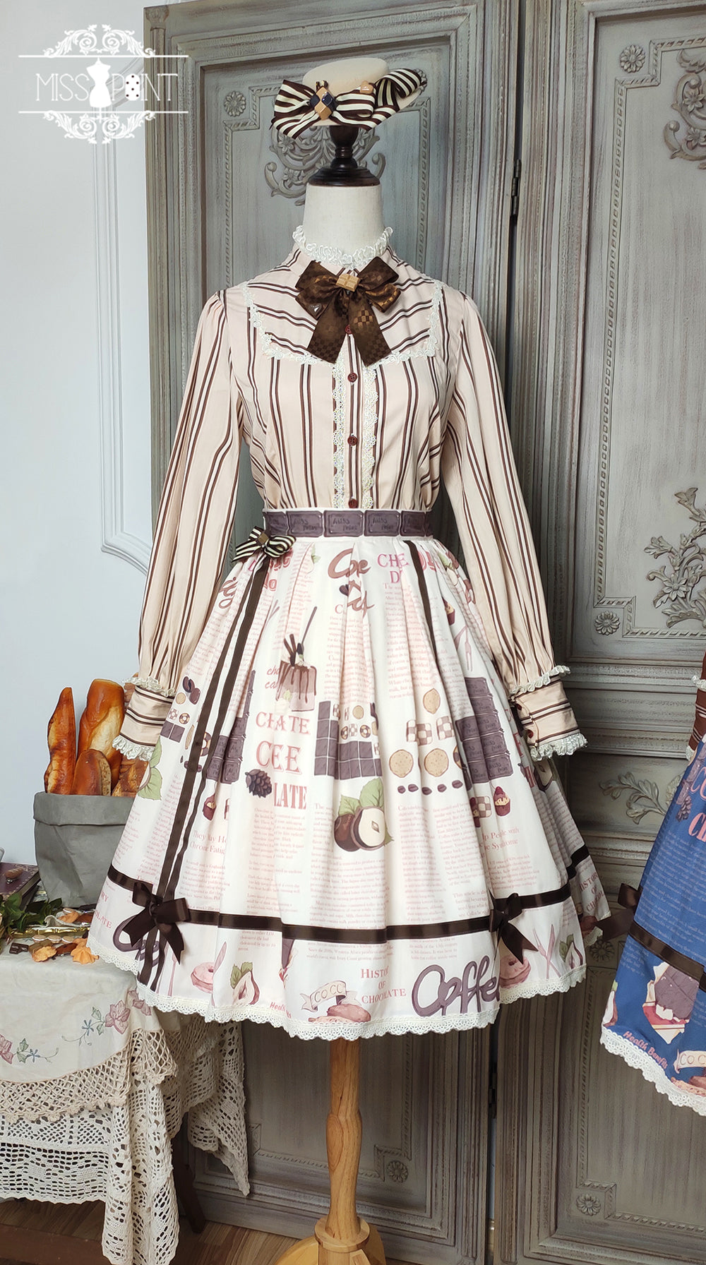Chocolate Daily Light Sweet Stripe Lolita Blouse