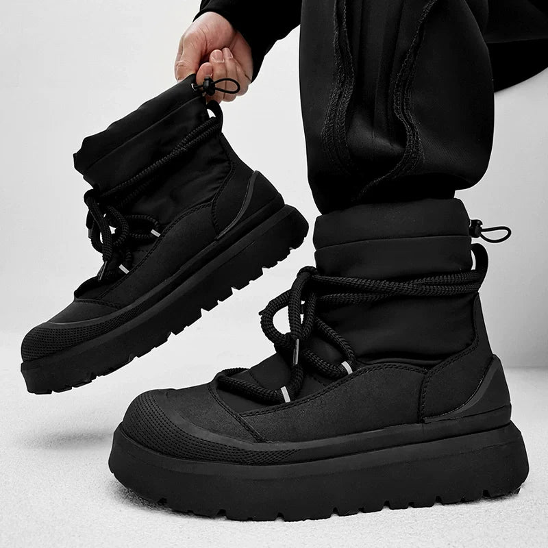 Black Chunky Platform Winter Boots
