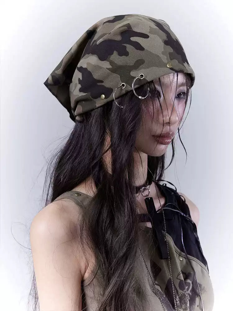 Rivet camouflage square scarf