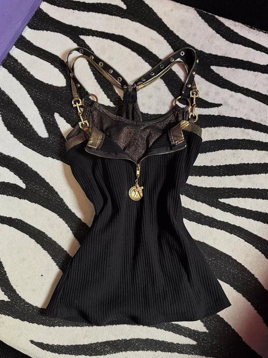 “Spicy Girl” Style Black Cami Top—Summer’s Stunning, Unique Boutique Design Tank Top 2026 New