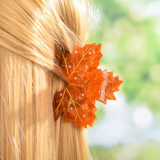 Maple Leaf Acetate Hair Clip