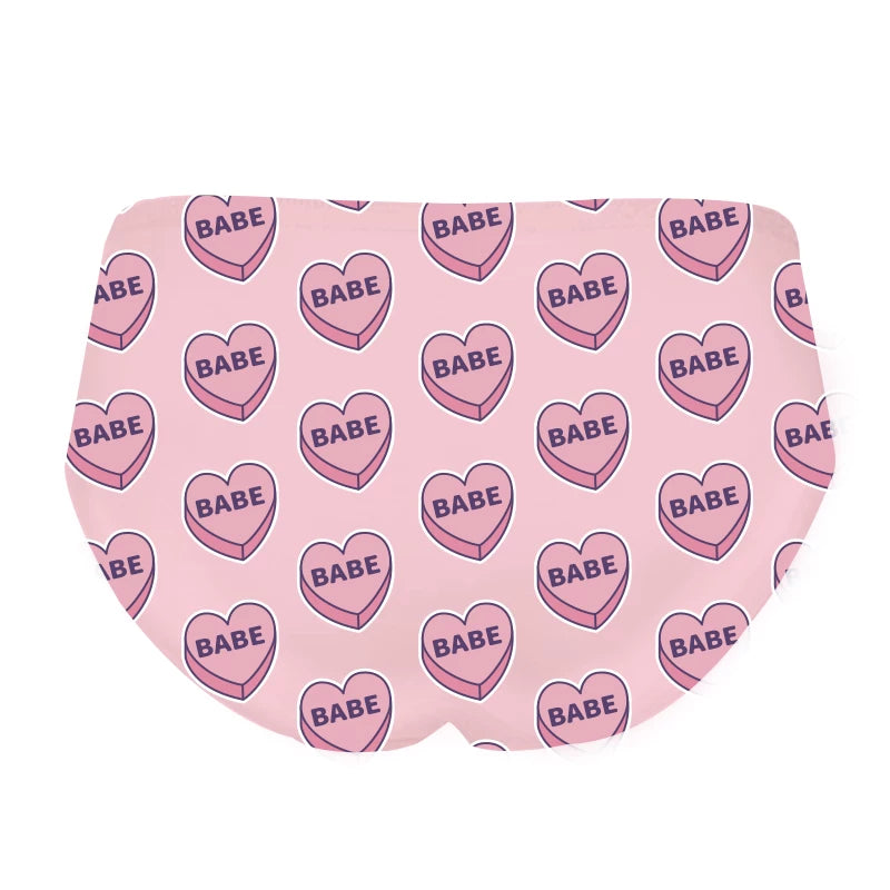 Original Pure-Desire Sexy Ice-Silk Underwear for Girls, Cotton Gusset, Heart Detail, Sexy Hips, New Letter Triangle Panties, European &amp; American Hot Girl Style