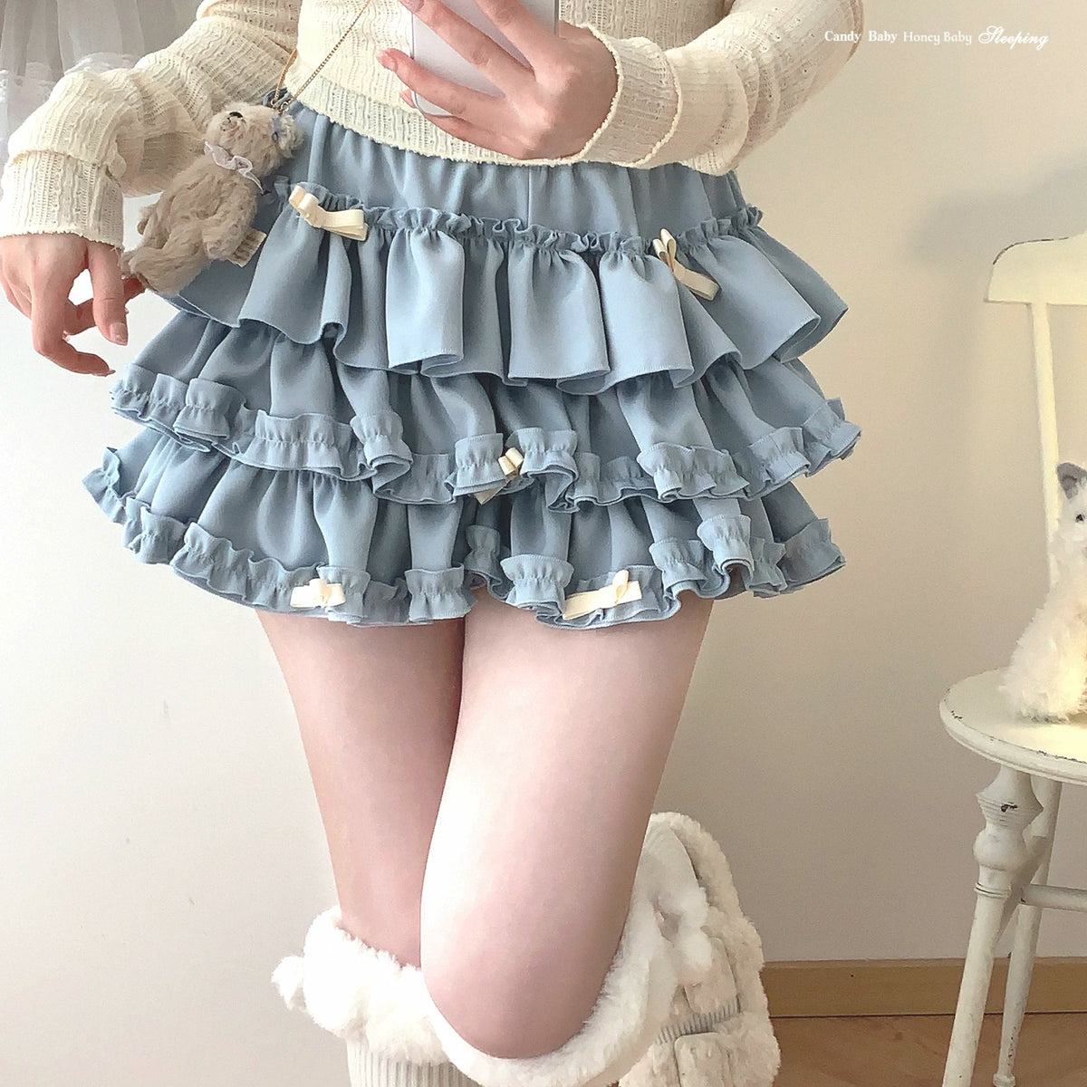 Sleepingdoll Handmade* Old-School Layered Cake Bow Tutu Pants
