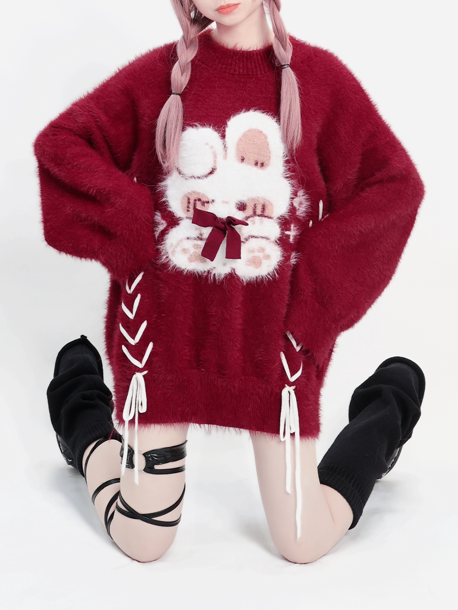 Christmas Red Straps Thickened Sweater