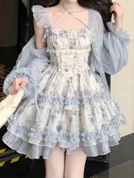 Fluffy Floral Princess Dress