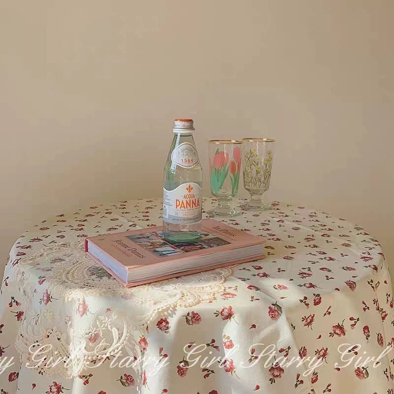 custard floral tablecloth