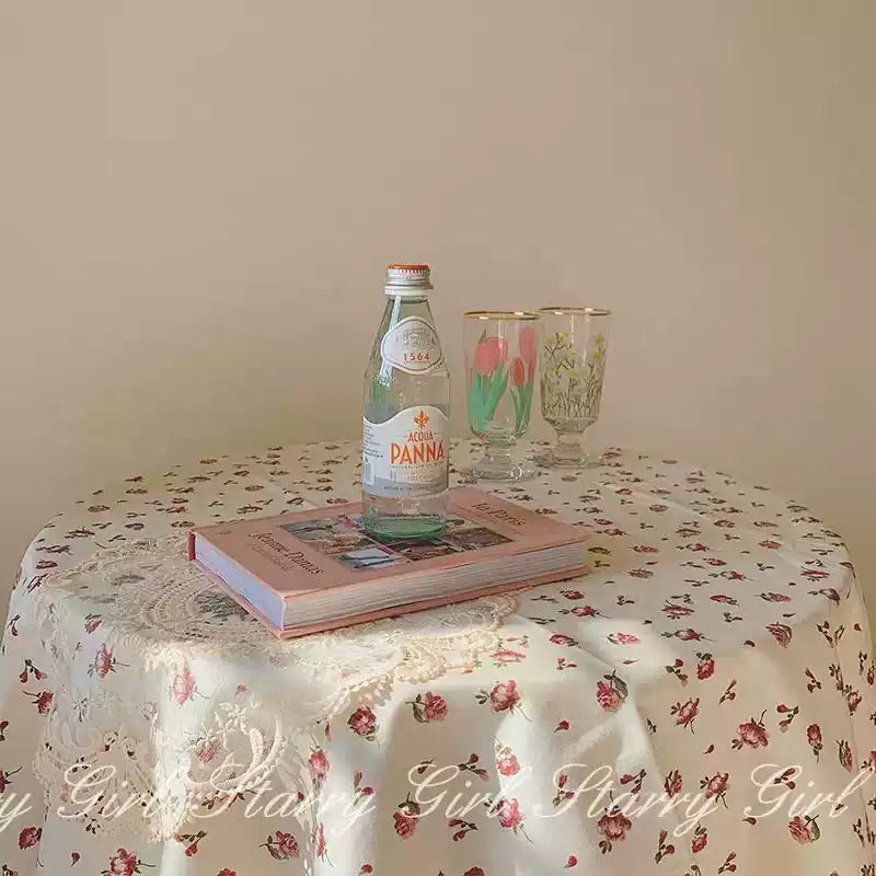 custard floral tablecloth