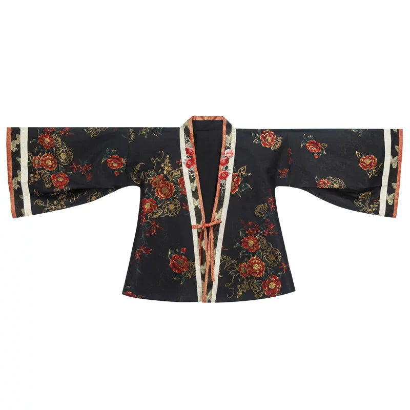 Camellia Embroidered Gold Top