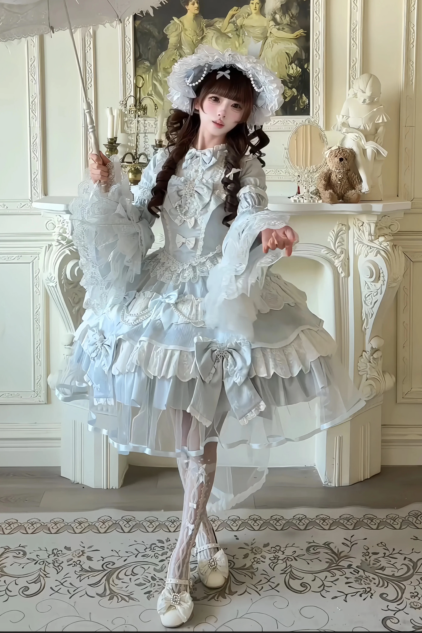[February 8 Reservation Deadline]Pink Blue Tiered Lace Ribbon Princess Series Accessories