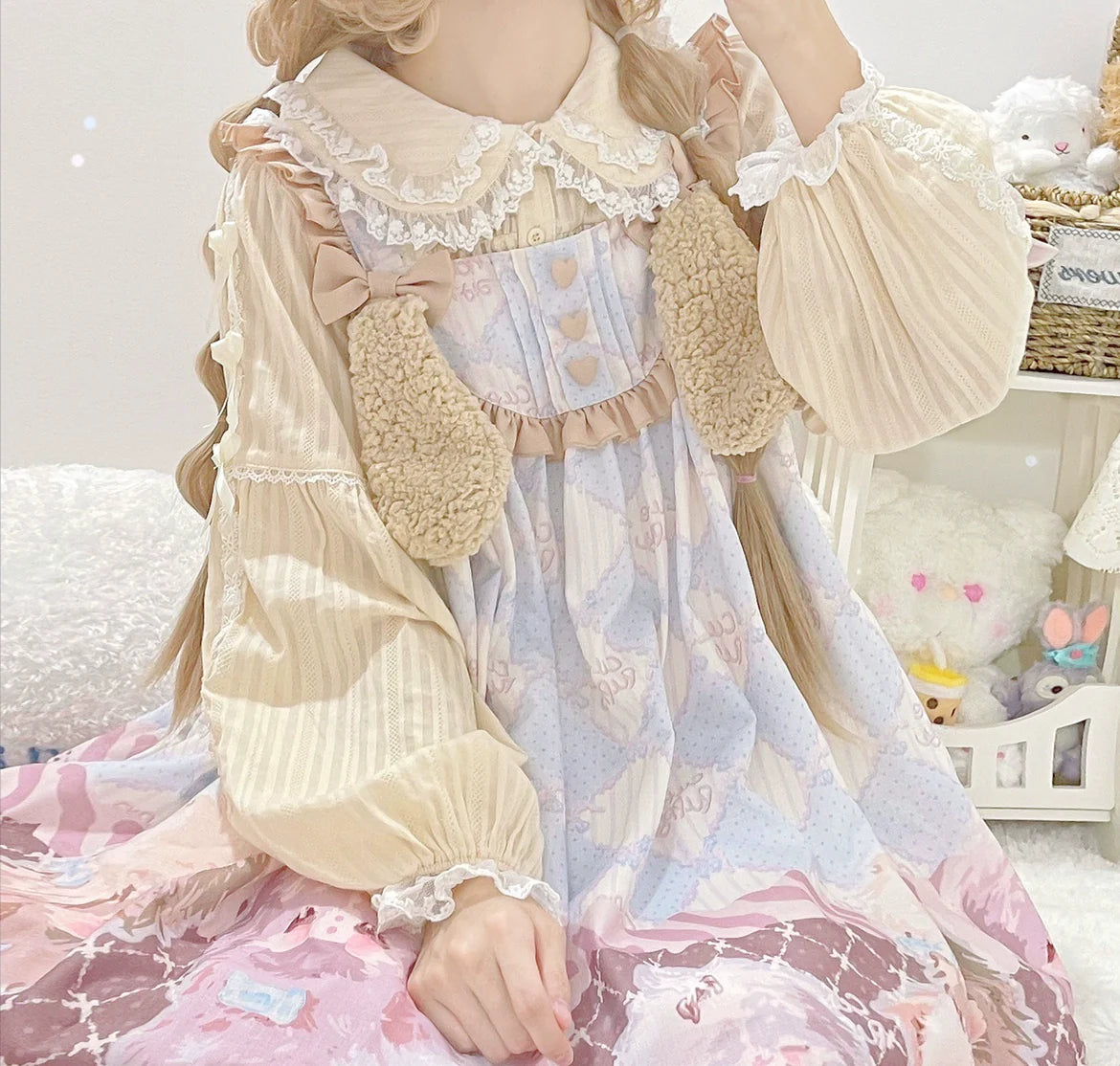 Sweet Lolita Shirt Doll Collar Blouse High-waisted