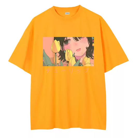 illustration series pure cotton printed T-shirt