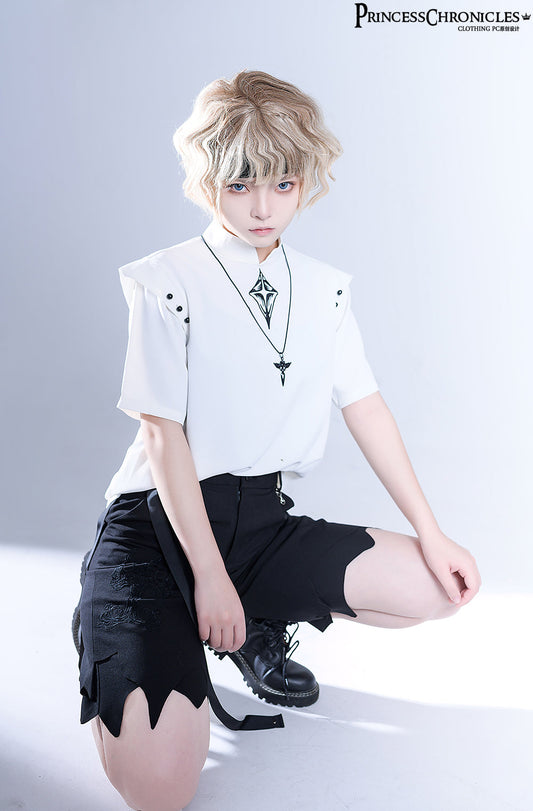 Embroidered White Ouji Lolita Shirt