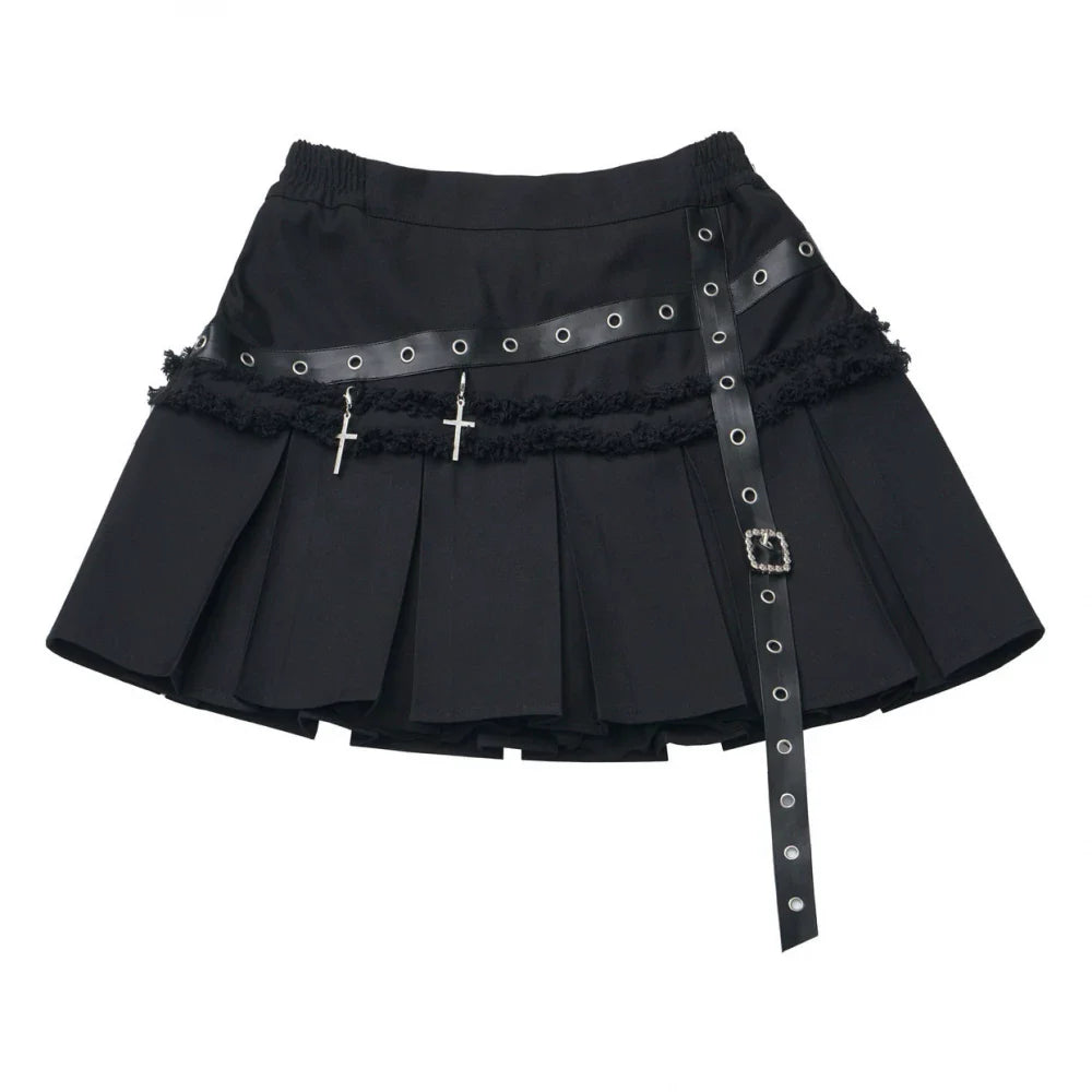 Checkered Top + Skirt + Tie Skirt