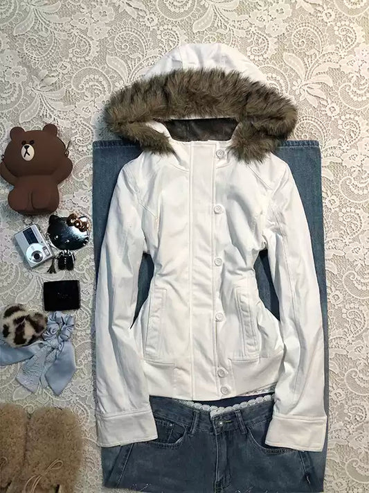 White plush jacket