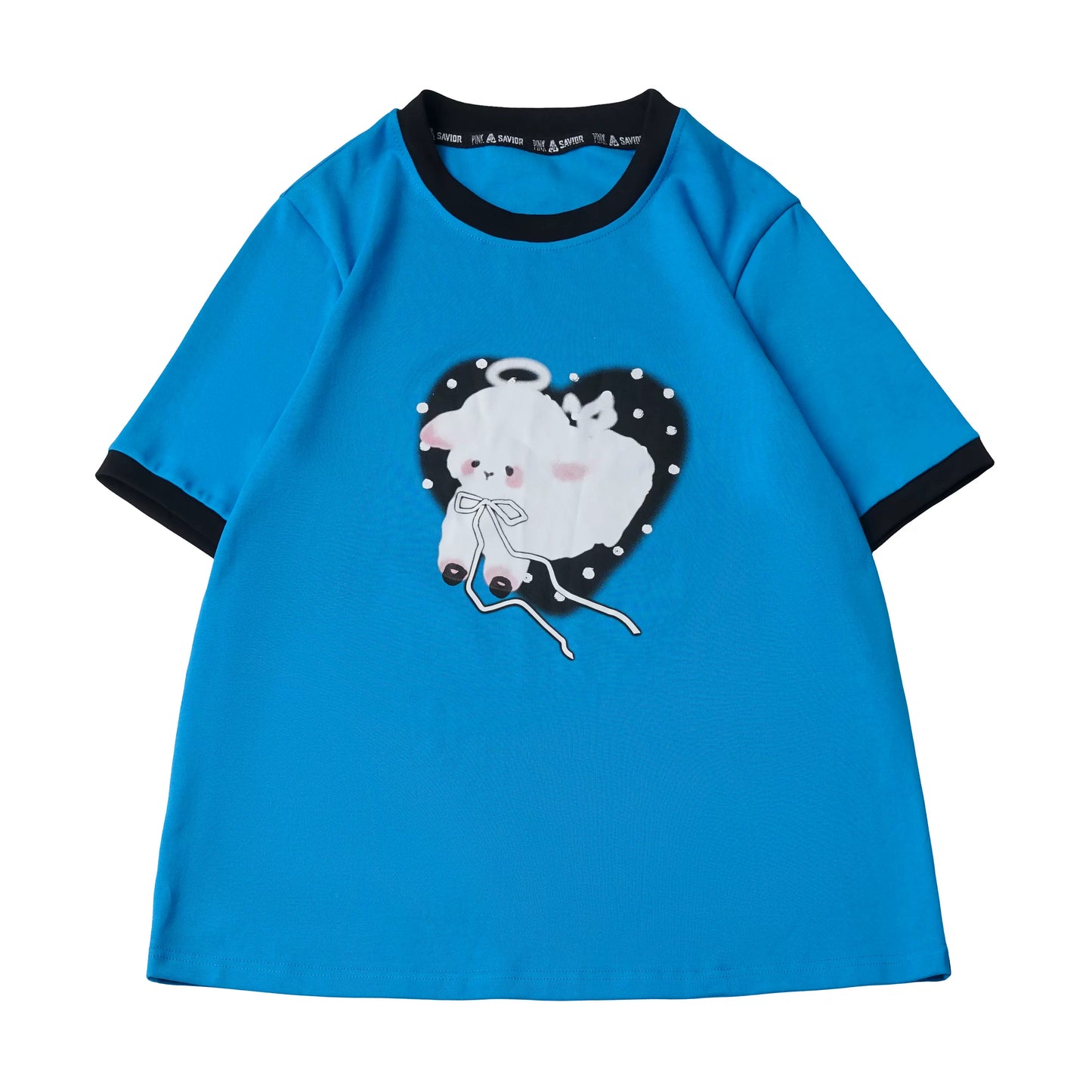 Ships Now【Miexing Story】Custom Color-Block Blue-White Little Lamb Star Pattern Starry Fabric Casual Bottoms