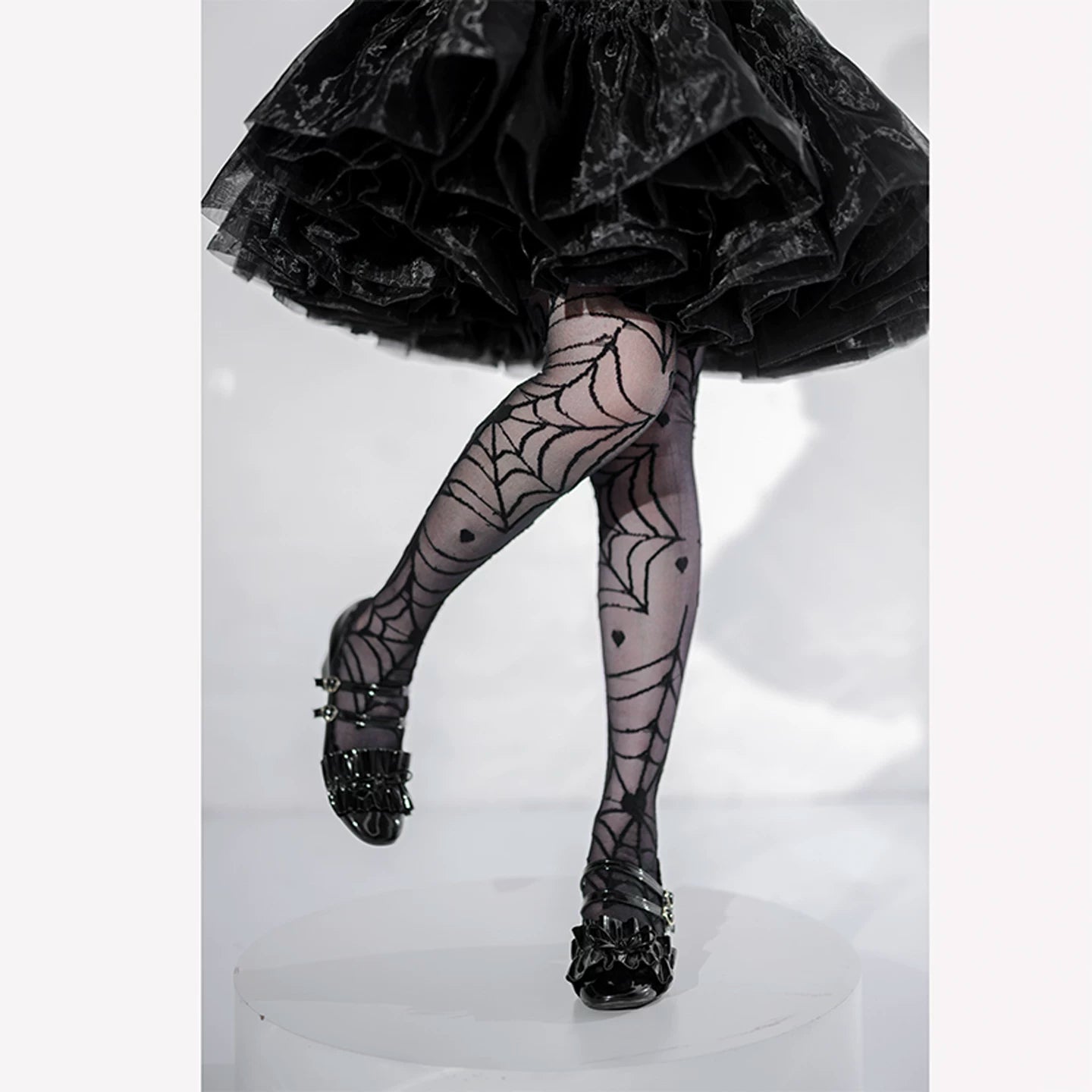 Heart of Crotot Lolita Socks for Women, Summer Mid-Calf, Glass-Silk Ultra-Thin Over-Knee Socks, Japanese Lolita Lace