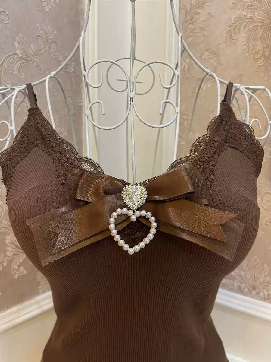 Butterfly Pearl Love Sparkling Diamond Suspenders