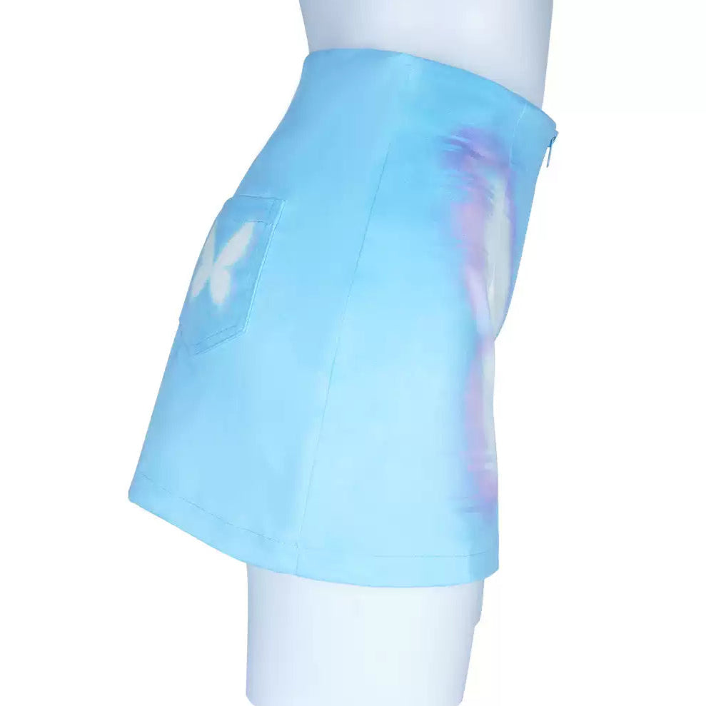 butterfly print skirt