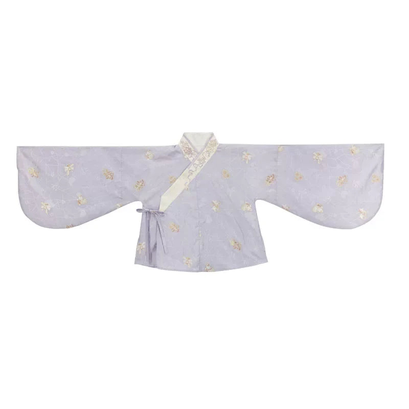 Chinese Pastel Top + Apron + Bow + Necklace + Brooch + Hair Accessories