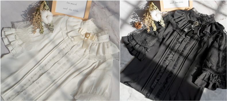 Dim Moonlight~Classic Lolita Chiffon Yarn Inner Blouse