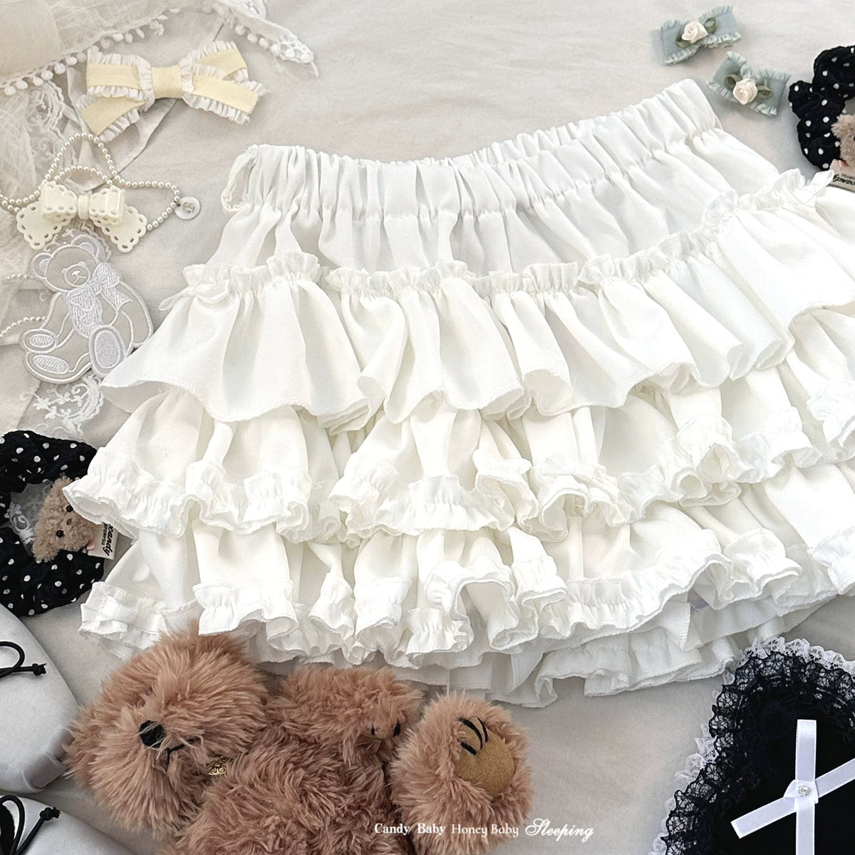 Sleepingdoll Handmade* Old-School Layered Cake Bow Tutu Pants