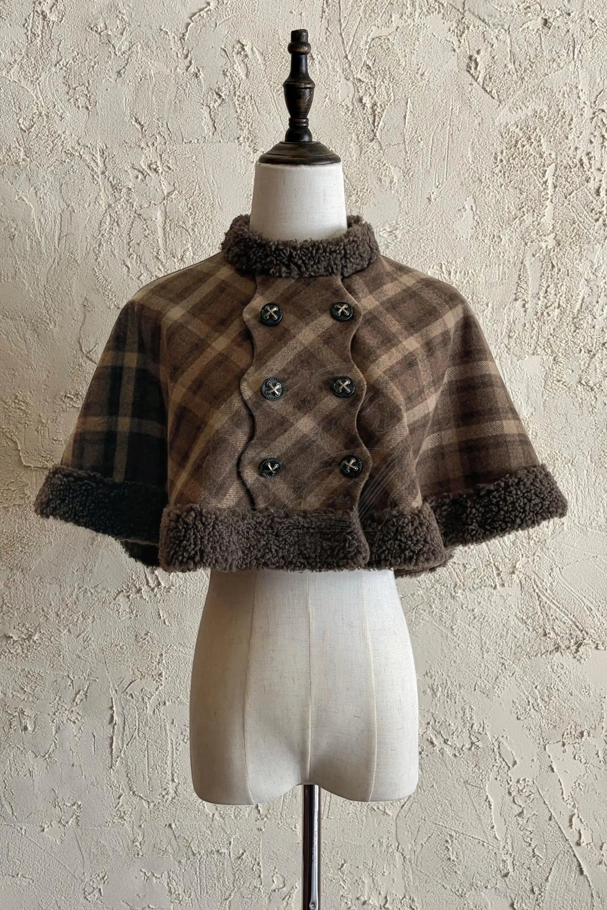 【February 28 Reservation Deadline】Doll Check Lolita Cape + Dress + Skirt + Tops Cape Free Size