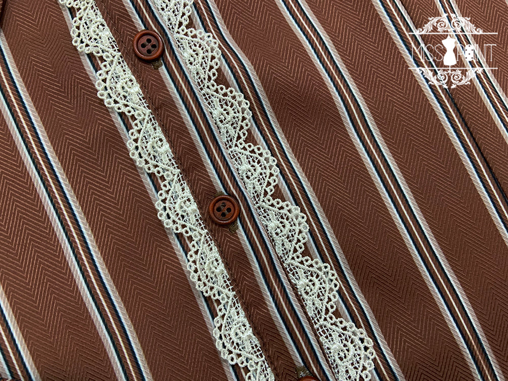 Chocolate Daily Light Sweet Stripe Lolita Blouse