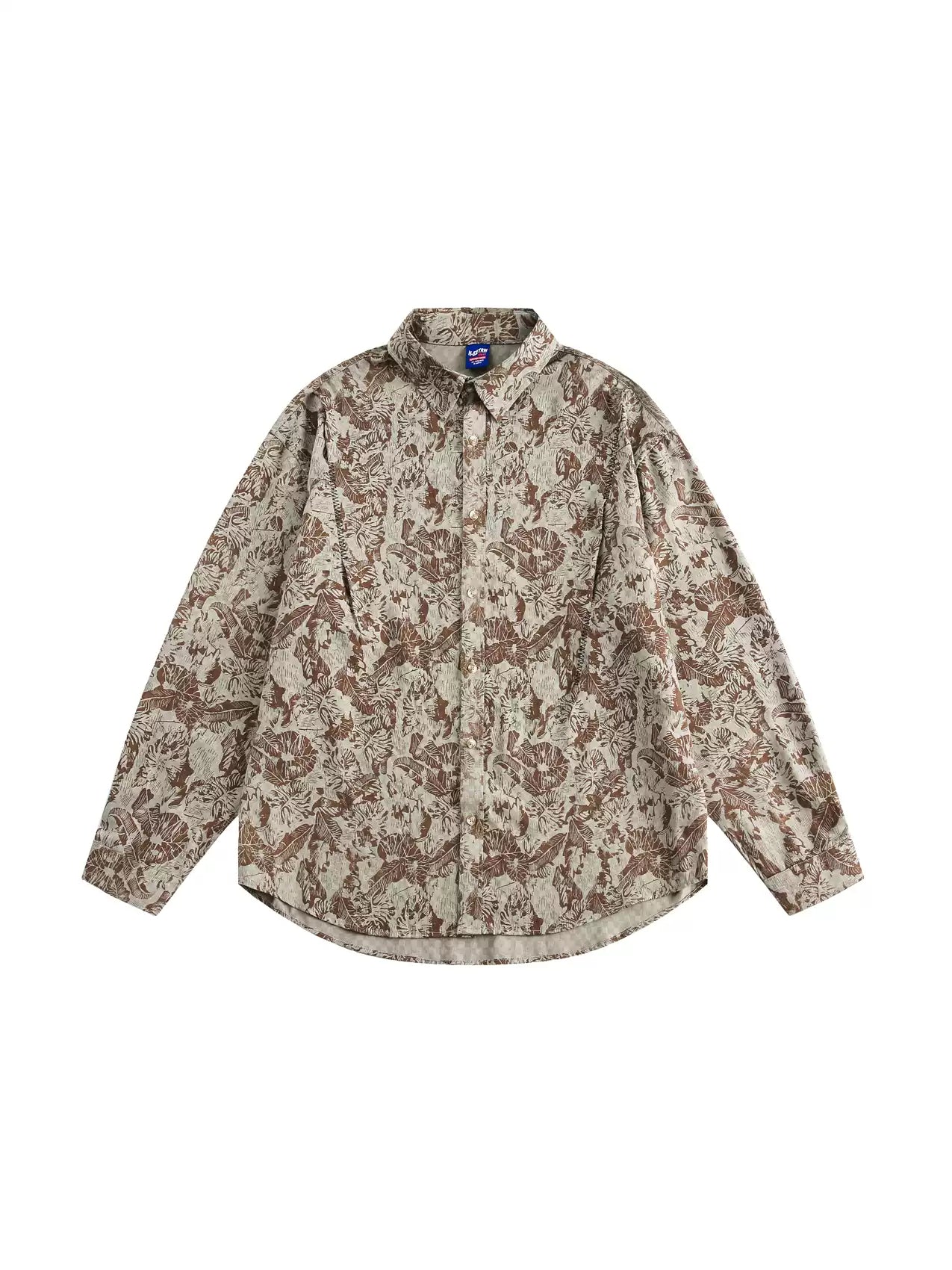 American niche design floral print long-sleeved shirt