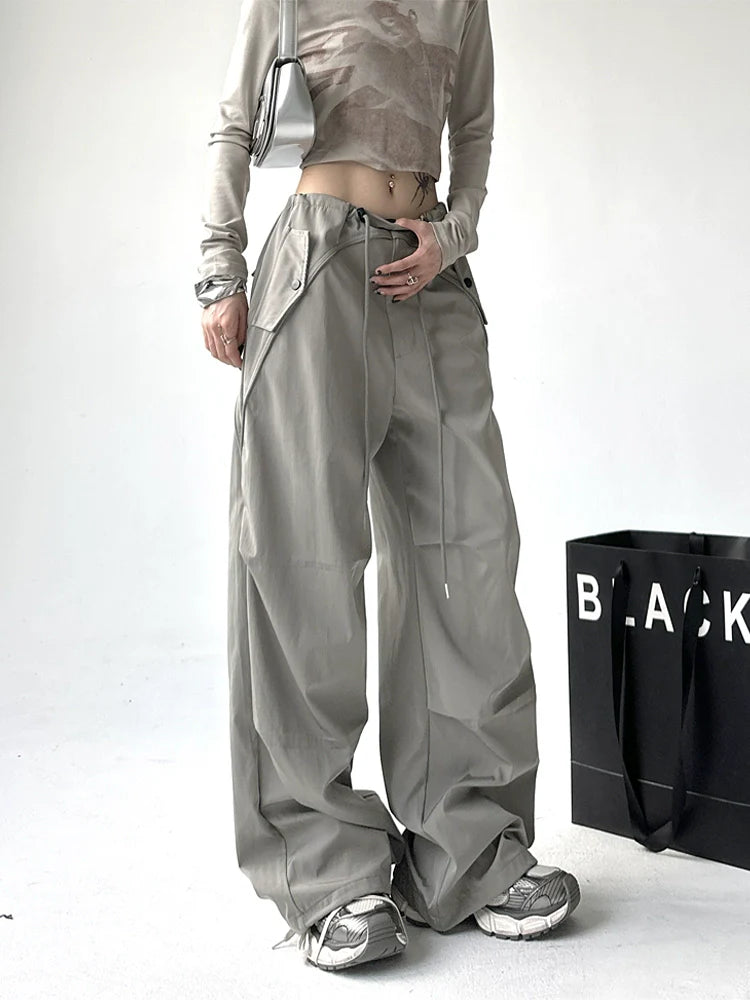Utility Pocket Wide-Leg Trousers