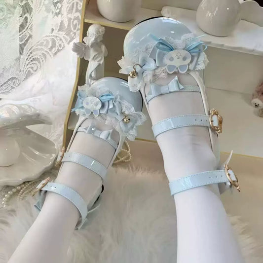 Tuji Mille-Feuille Ribbon Bows Cute Little Bunny Puffy Lolita Shoes — Sweet, Versatile, and Adorable
