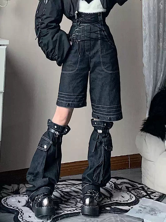 Retro deconstructed streets jeans