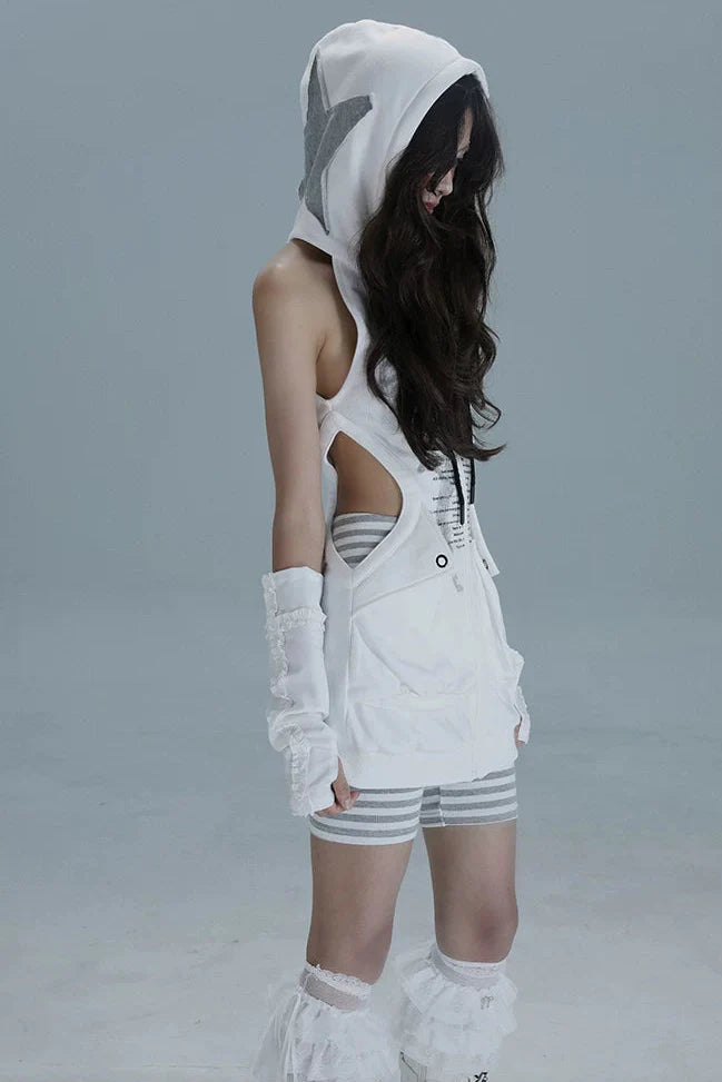 Sleeveless Hoodie Zip Dress