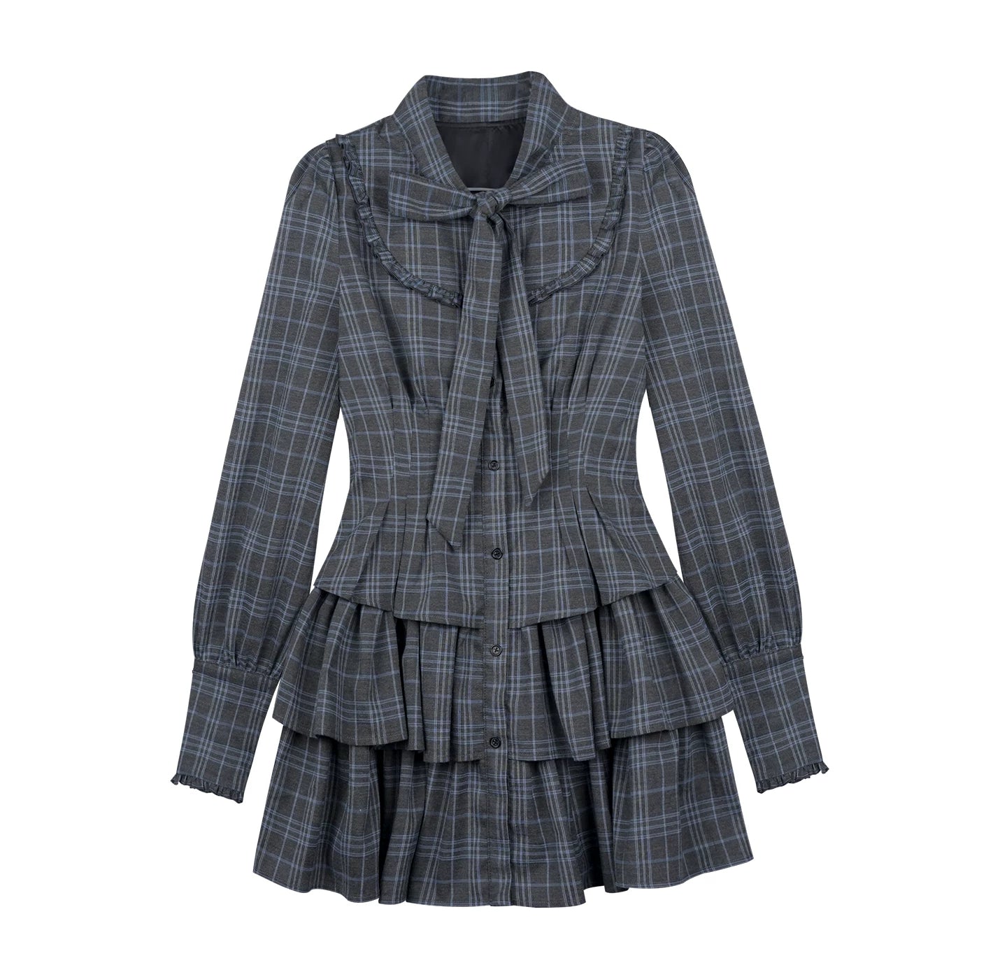 SagiDolls Girls “Fighting Spirit” #Twilight Doll #Grey-Blue Check Bow Cake Dress Lolita Summer