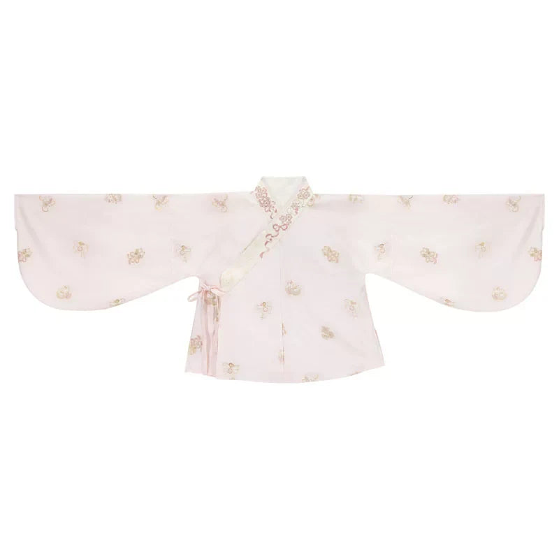 Chinese Pastel Top + Apron + Bow + Necklace + Brooch + Hair Accessories