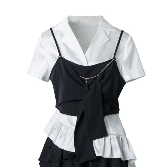 Ships Now [“Moon-Washed Floating Clouds”] Chiseled Character Pattern New Chinese-Style Waist Belt, Asymmetrical Design for Layering Underwear to Slim