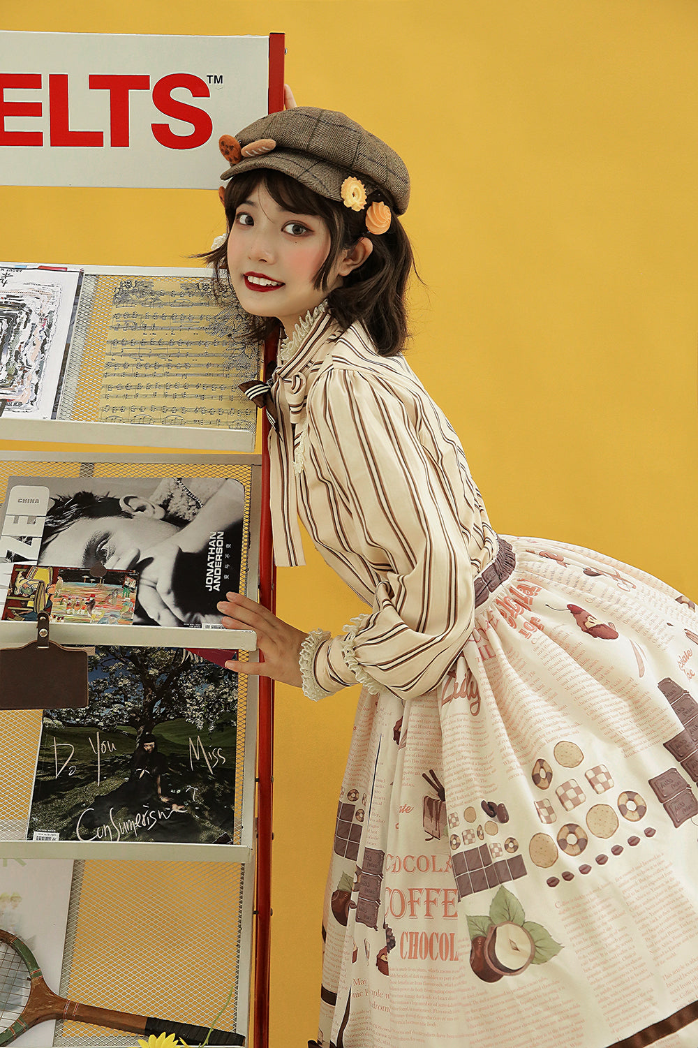 Chocolate Daily Light Sweet Stripe Lolita Blouse