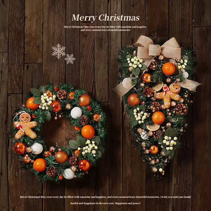 Christmas decorations garland simulation wreath rattan