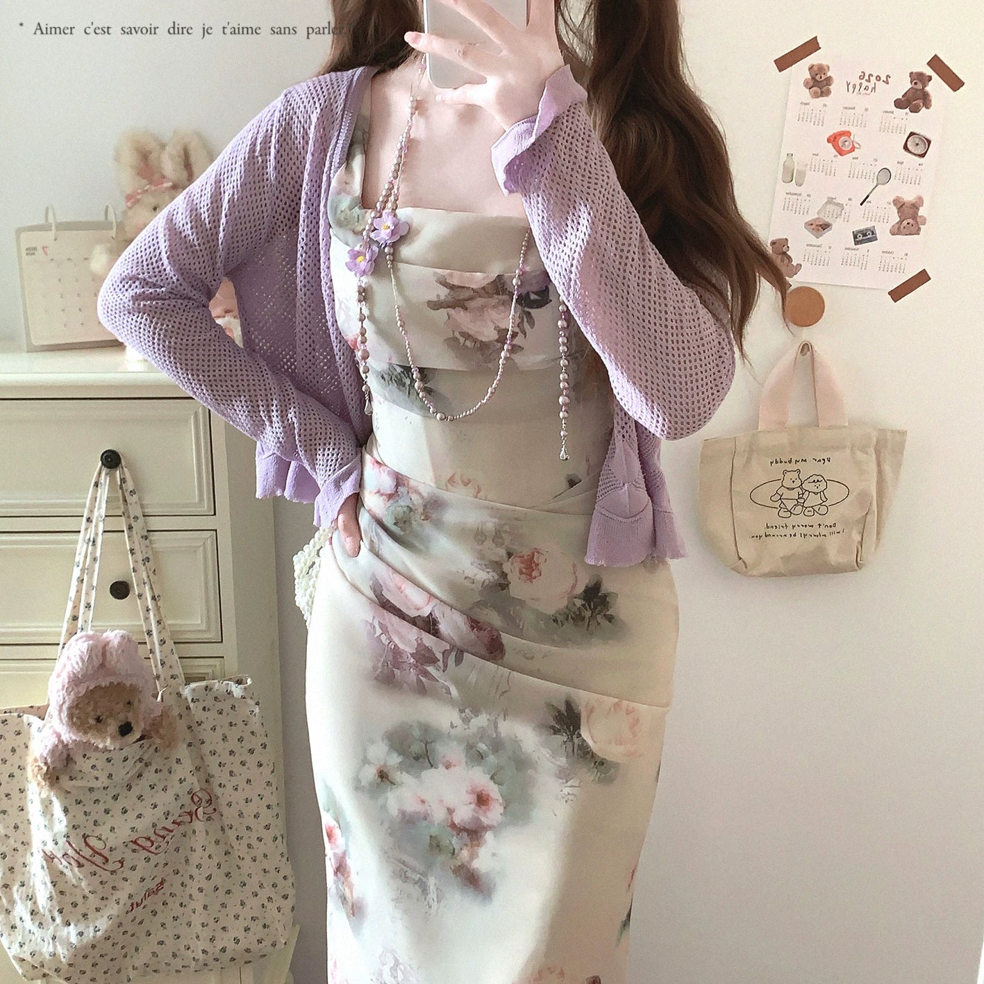 Final Stock Sweet Style Lightweight Ruffle Hem Lace-Trim Knit Cardigan Outerwear