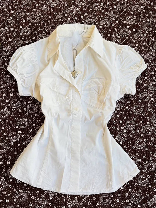 French Elegant Beautiful Cropped Top 2026 New Arrivals — French Effortless Relaxed Loose-Fit Shirt