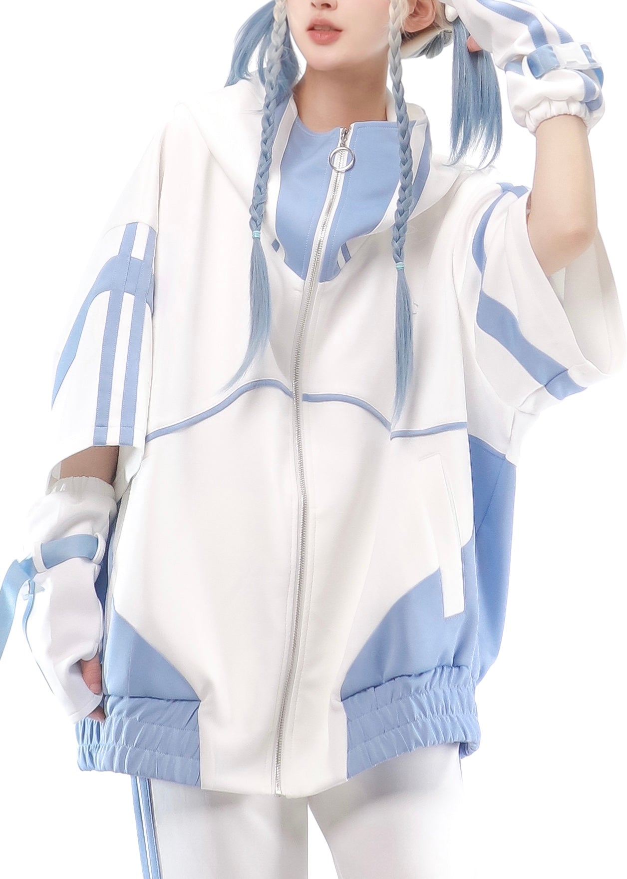 [Angel Style] Subculture Cyber Jersey Set-Up Light blue jacket